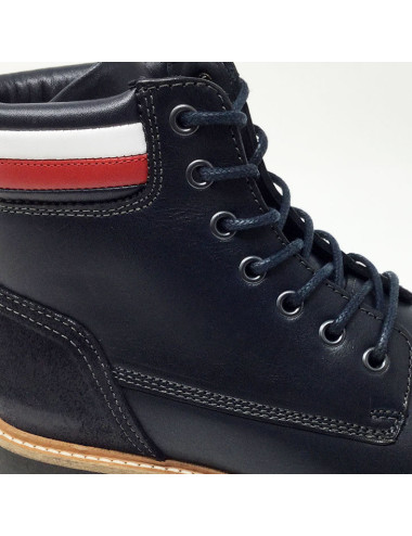 TOMMY HILFIGER LEATHER BOOT MARINE