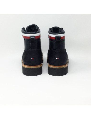 TOMMY HILFIGER LEATHER BOOT MARINE
