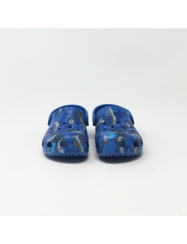 CROCS CLASSIC SHARK BLEU