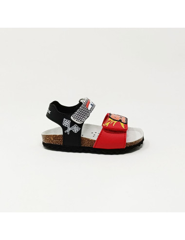 GEOX SANDAL CHALKI BOY ROUGE/NOIR