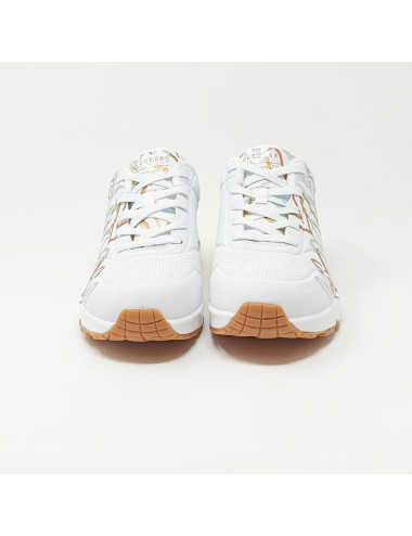 SKECHERS UNO METALLIC BLANC/GOLD