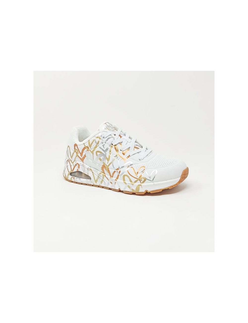 SKECHERS UNO METALLIC BLANC/GOLD