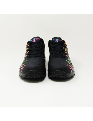 SKECHERS UNO HIGHLIGHT LOVE NOIR/MULTI