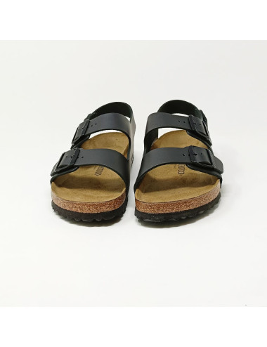 BIRKENSTOCK SANDALE MILANO CUIR GRAS NOI