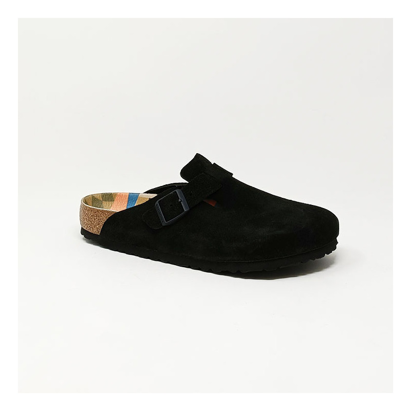BIRKENSTOCK SABOT BOSTON SUEDE CORK NOIR